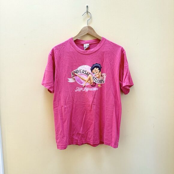 Vintage Betty Boop Shirt Size M Universal Studios Star Attraction Pink Cotton - Picture 4 of 6